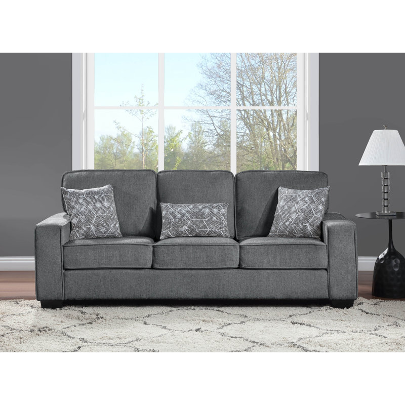 2 - Piece Living Room Set, Dark Grey Fabric