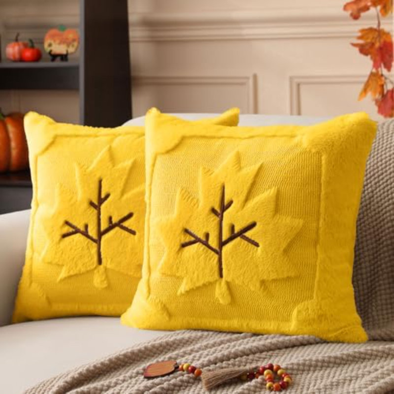 Ensemble de 2 housses de coussins d'automne 18 x 18 antirouille