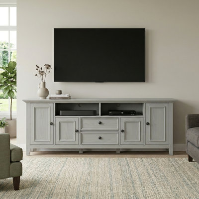 Amherst 72"W Solid Wood Transitional TV Stand for TVs up to 80" with 2 Cabinets, 2 Drawers, and Adjustable Shelves