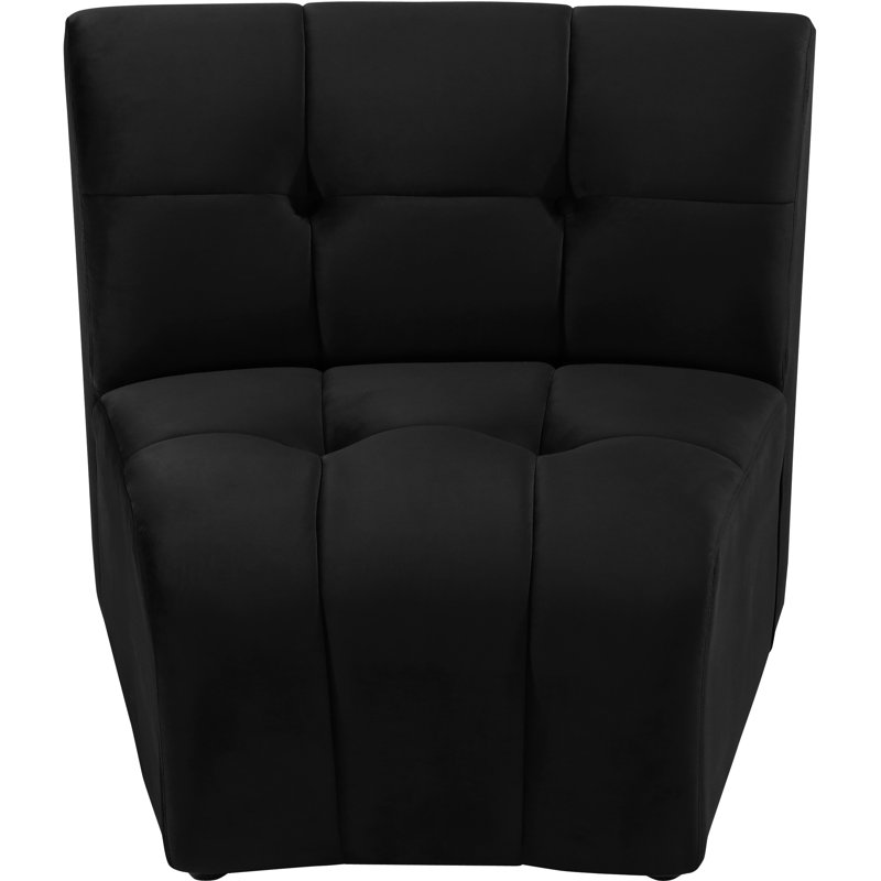 Jedson Velvet Side Chair, Black Velvet