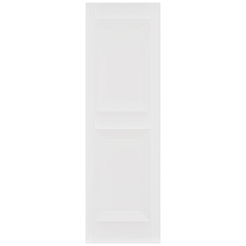 White Vinyl Raised Panel Exterior Shutters, 15" x 43"