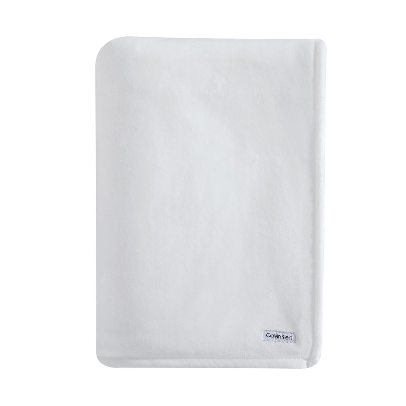 Calvin Klein Core Plush Solid Reversible Blanket, Twin, White