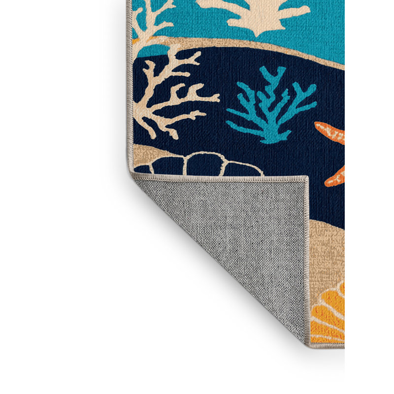 Washable Coastal Pop Art Plus Coastal Area Rug, Rectangle 7' x 10'