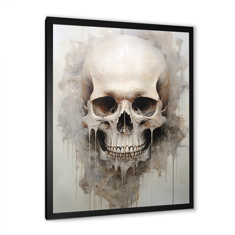 «Skull Elegance Portrait IV», reproduction sur toile, H 44 po x l 34 po x P 1,5 po, Cadre simple noir