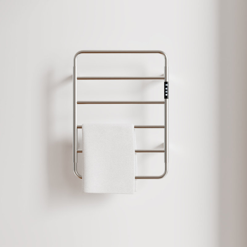 Chauffe-serviettes électrique à 6 barres avec minuterie, Nickel brossé