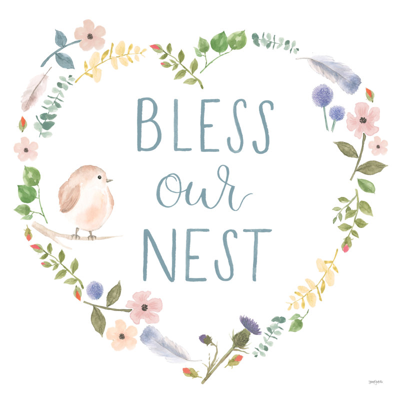 Sentiments printaniers sur fond blanc, H 30 po x l 30 po, Toile tendue, Non