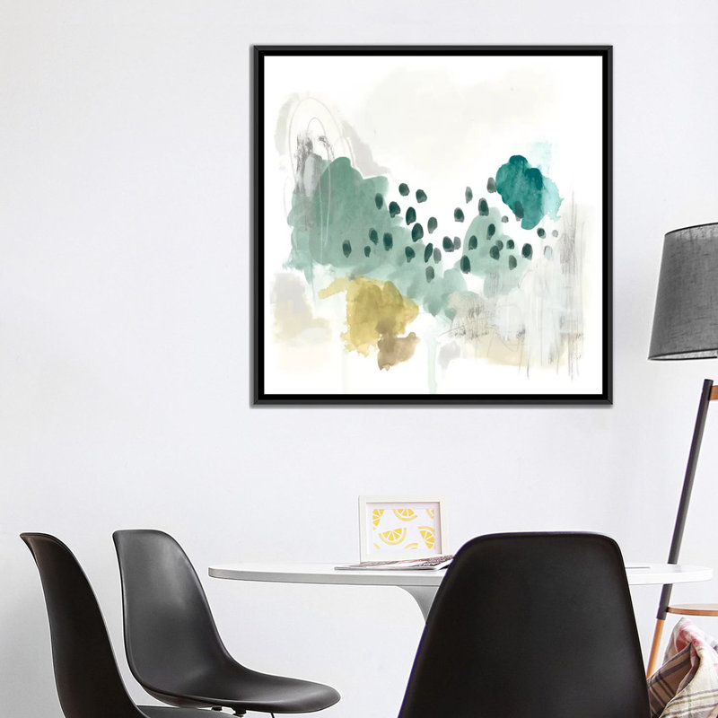 « rain cloud ii », impression sur toile, H 18 po x l 18 po x P 1,5 po, Toile avec cadre noir, Pas de tapis