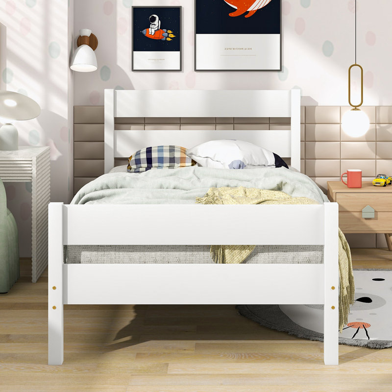 Base de lit Unionstone, Blanc, Lit simple