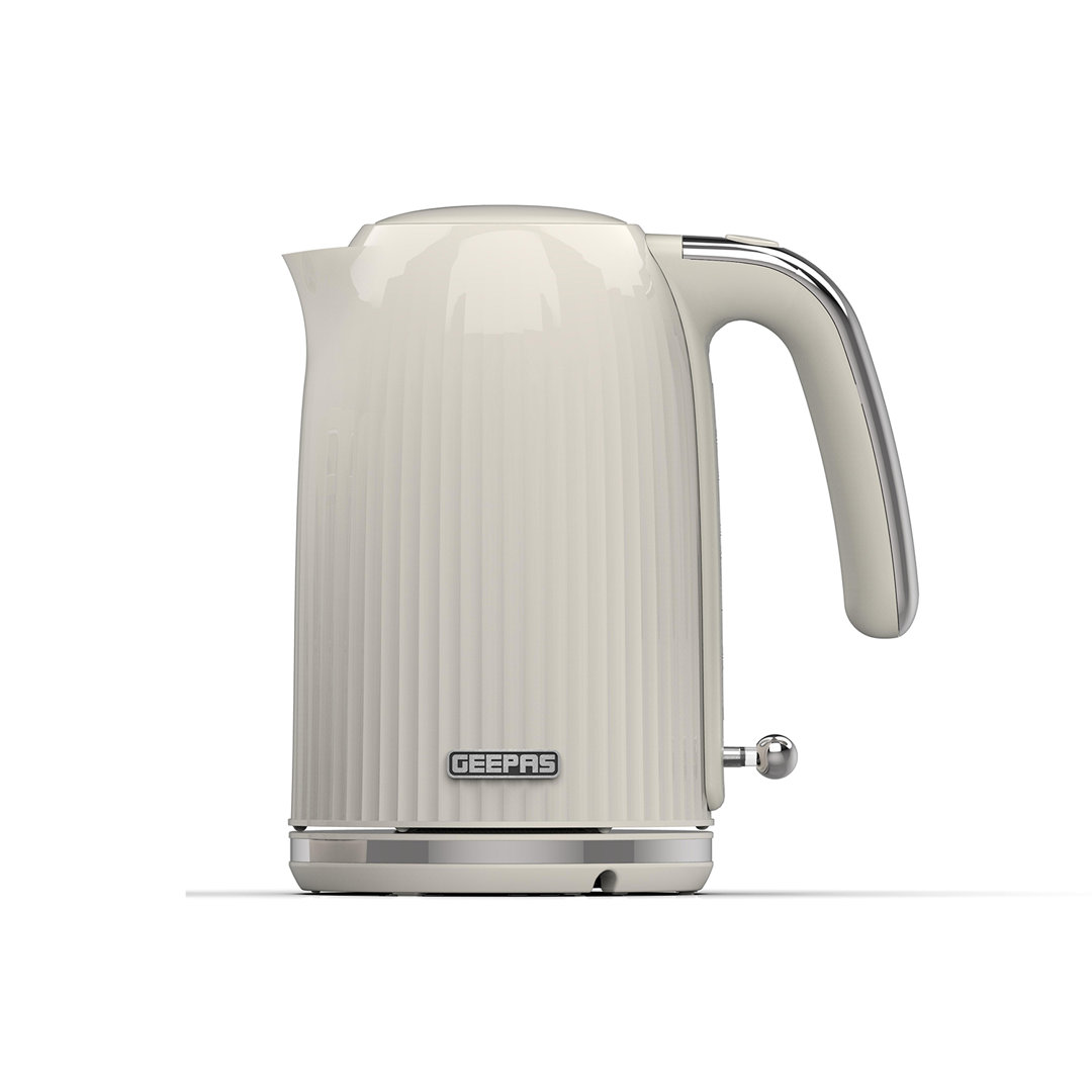 GEEPAS Fluted 1.7L Electric Kettle | Cordless Jug Kettle with Rapid Boil Auto Shut Off & Boil Dry Protection | 360° Rotational Base, Removable & Washa