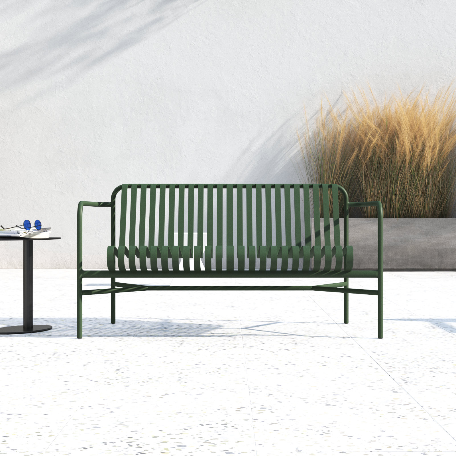 Abra 53" Patio Loveseat, Dark Green