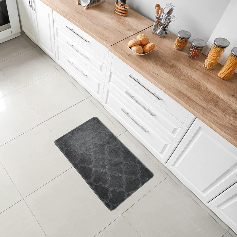 Tapis de cuisine, Rectangle 1 pi 5 po x 2 pi 8 po, Gris foncé