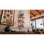 Étagère murale en bois à 3 niveaux, motif planche de surf, fleurs tropicales et feuilles de palmier (33 x 89 cm), décoration florale côtière avec imprimé frangipanier, idéale pour la chambre, le salon, le bureau et la salle de bain.