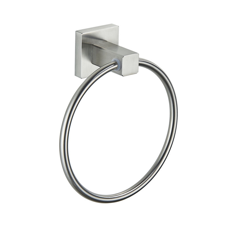 Wall Mounted Towel Ring With Installation Hardware, Brushed Nickel