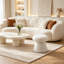 Tabouret de repose-pieds blanc en tissu Teddy-131176093