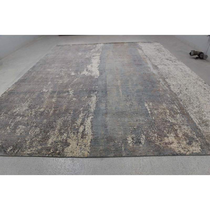 Contemporary One-of-a-Kind Rectangle 12'8" X 15 Hand Knotted Area Rug