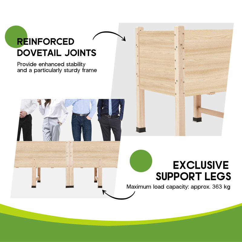 Wooden Raised Garden Bed with Legs,  Deep Elevated Planter Box for Deep-Rooted Plants, for Balcony, Patio & Backyard, Easy Assembly