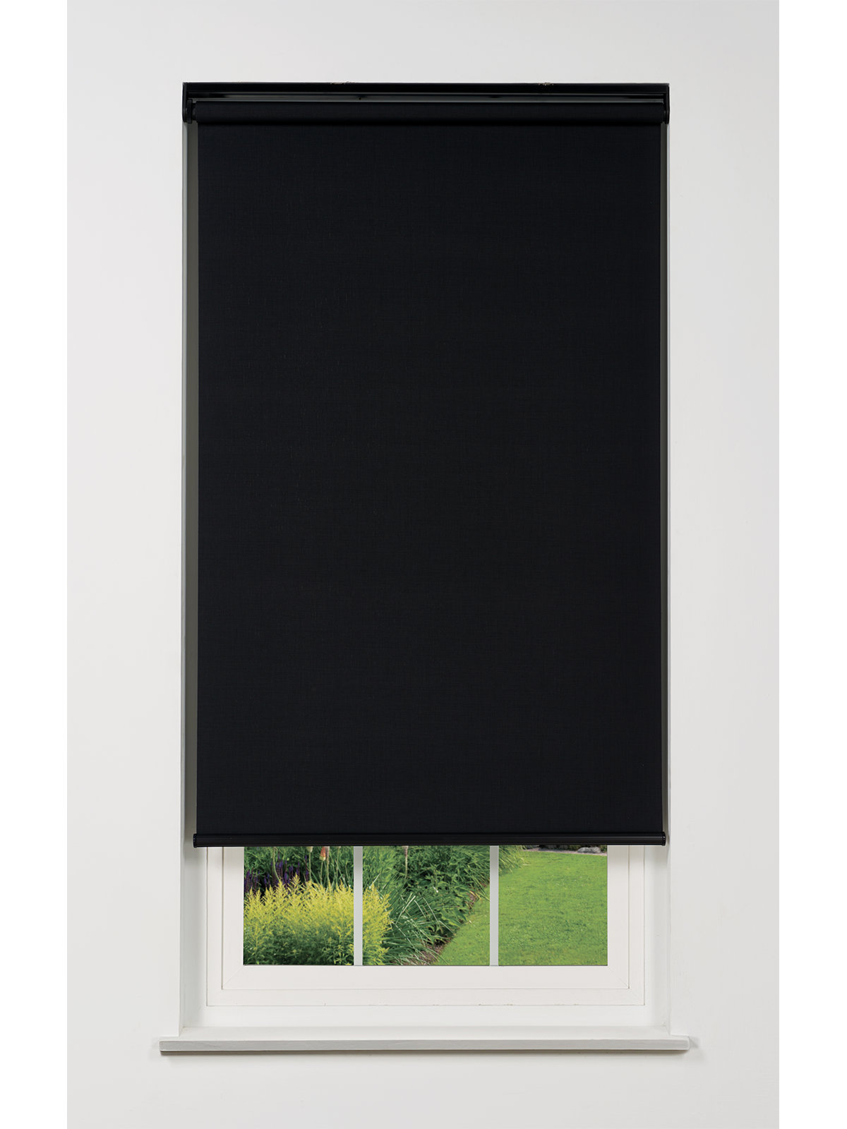 Cordless Semi Sheer Roller Shade, Black, 57.5"W x 66"L