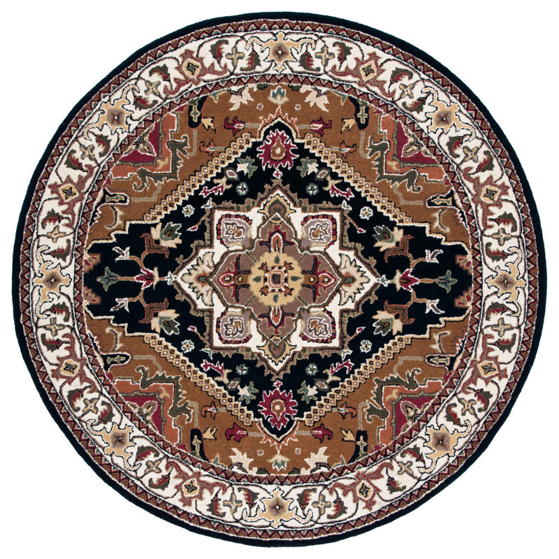 Tapis oriental en laine touffeté à la main Heritage, Rond 8 pi