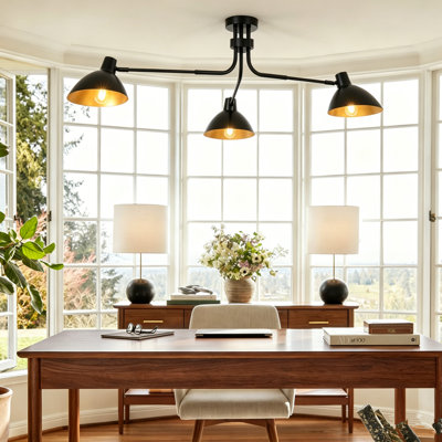 3-Light Semi Flush Mount Ceiling Light