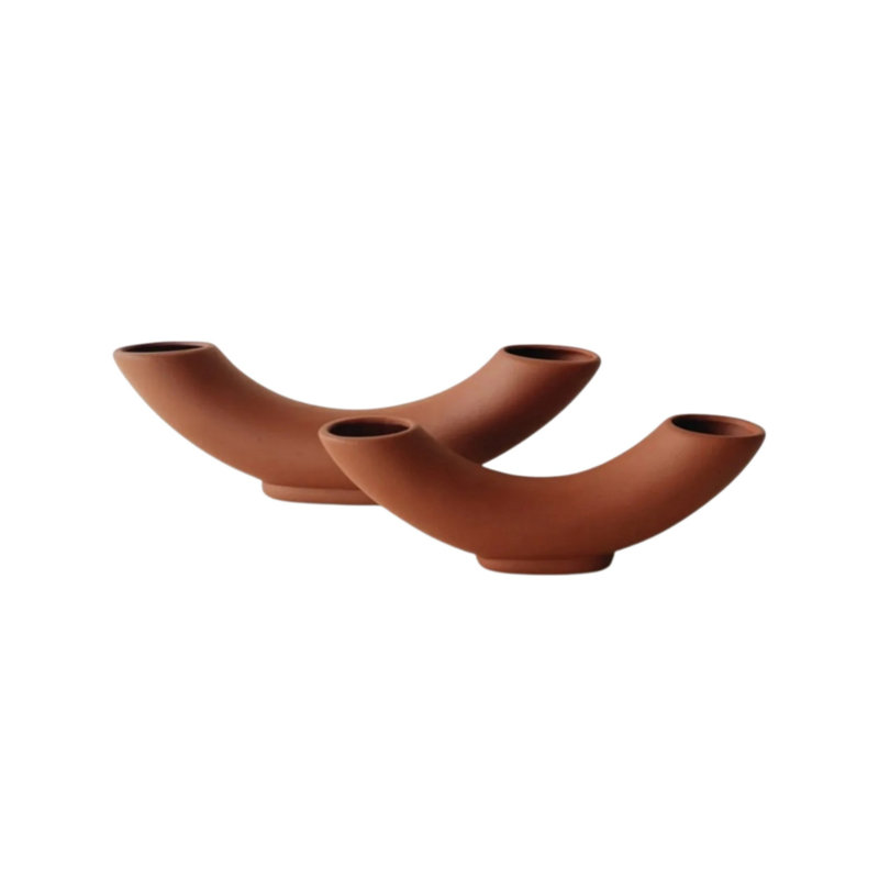 Ensemble de 2 vases en céramique Elegant, rouge, 10,6 x 1,8 x 3,1 pouces et 14,4 x 2,6 x 4,1 pouces | 100% céramique de haute qualité | Parfait pour la décoration intérieure, les centres de table et les arrangements floraux, design élégant et durable