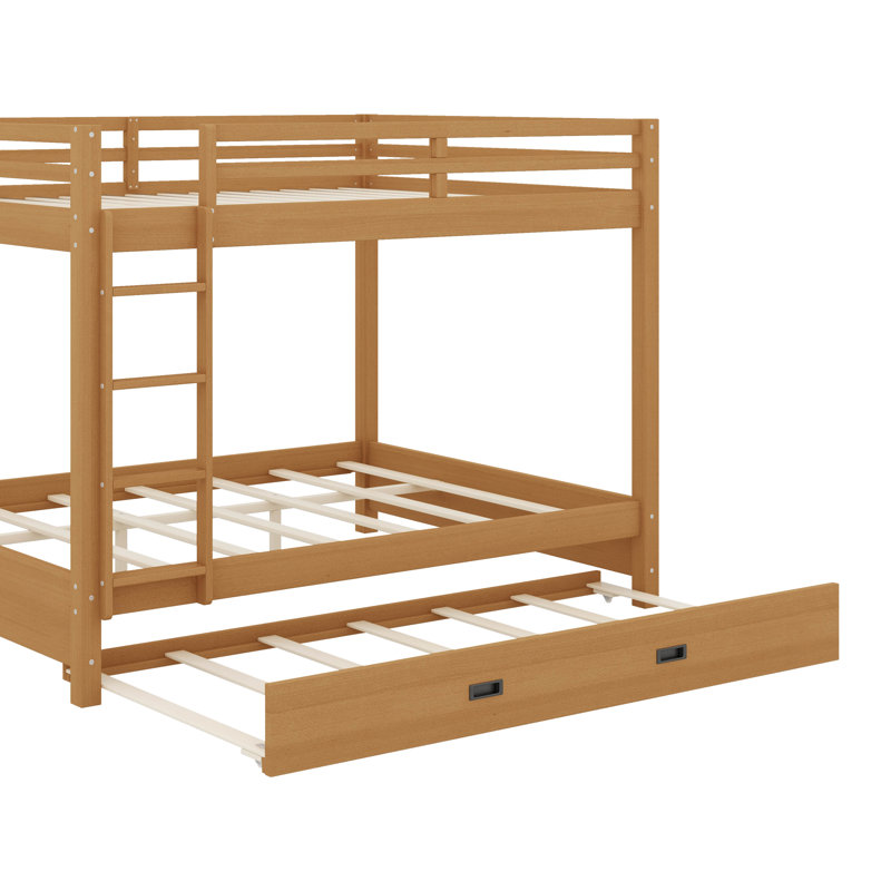 Queen Size Bunk Bed With Trundle, Wood