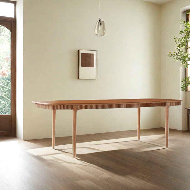 Oak Solid Wood Dining Table, 31.49" W x 78.74" L