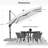Roshundra Solar Powered LED 10' Square Cantilever Umbrella，Without Base