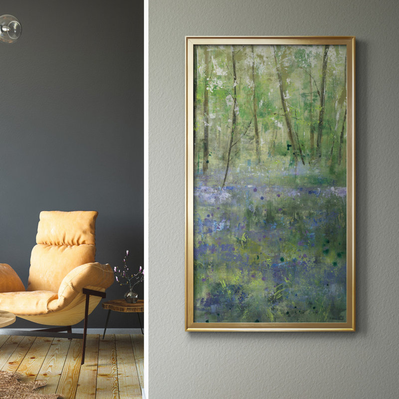 Lavender Hill IIl - reproduction d'art, H 22,5 po x l 42,5 po x P 1,5 po, Toile encadrée dorée, Pas de tapis
