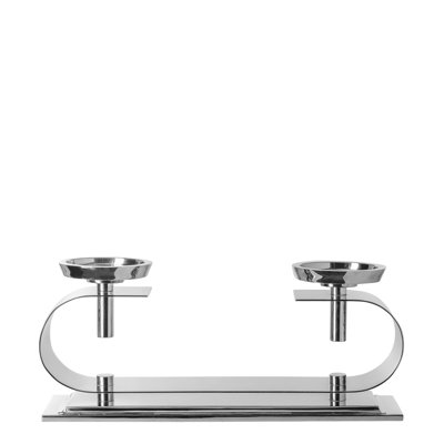 Twinson Chandelier 2 Light Nickel Plated Silver