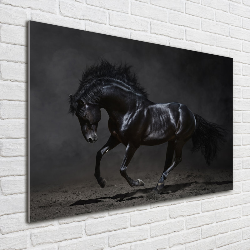 Black Horse - Unframed Art Prints on Glass