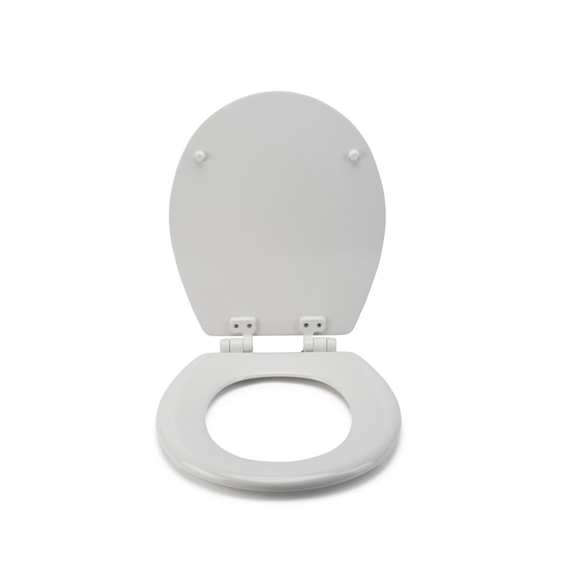Carron Wooden Toilet Seat - Soft Close and Adjustable Hinges with No Movement Grip Pad Technology, Antibacterial Treated Surface and All Fittings Included (White Wood)