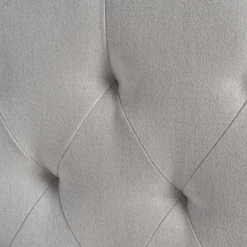 Danni Upholstered Metal Panel Headboard, Polyester Blend Light Gray, Full / Queen