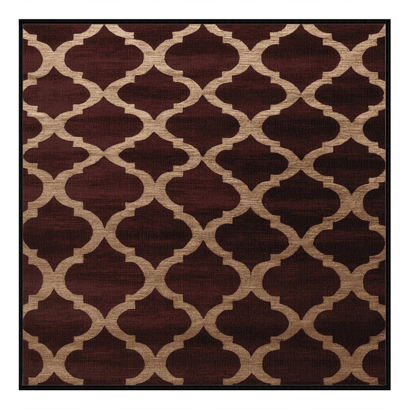 Tapis noir en treillis lavable à la machine, Carré 4 pi