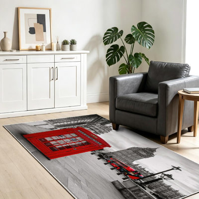 Tapis rouge d'intérieur rouge London