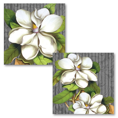 " Magnificent Magnolias I & II " 2 Piece Art Graphic Art Print