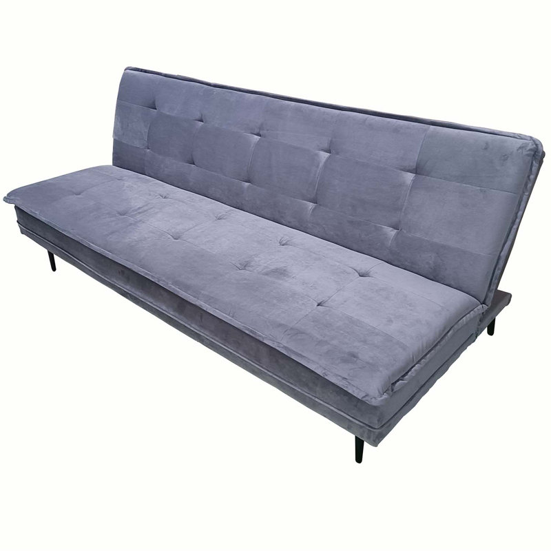Canapé en velours de 76 po Gyuri, Velours gris