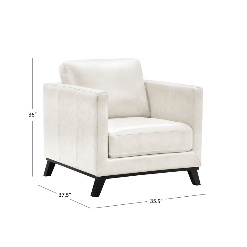 Fauteuil Asuka, Cuir véritable ivoire