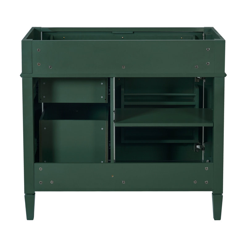 '' Bathroom Vanity Cabinet, Solid Wood Frame, 2 Drawers & Tip-out Drawer, Modern Design, Basin Sink Not Included