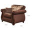 Chaise d'appoint de style traditionnel 48 po Shaunte, tablier sculpté, accoudoirs roulés-25231727