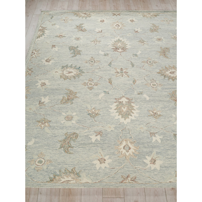 Elegance hand-tufted New Zealand Wool Light Blue Area Rug, 9'X12'