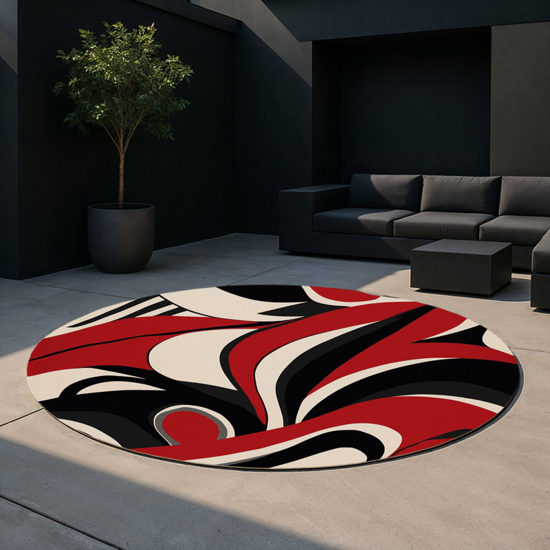 Eternal Fire Indoor And Outdoor Area Rug, Round 5'