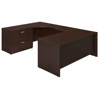 Bush Business Furniture Series C Elite 72W X 30D Left Hand U Station Desk Shell With Lateral File -  SRE080MRSU