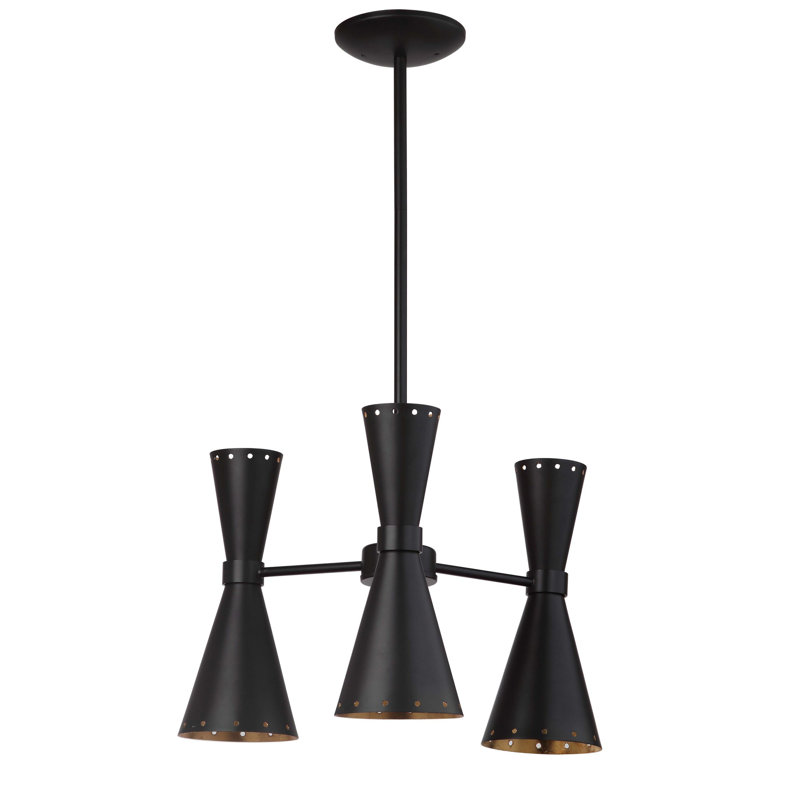 Lustre sphérique Spoutnik 3 lumières Angeliz, Noir