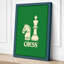 Chess in Green Geometric - Wrapped Canvas-2035354116-2035354131