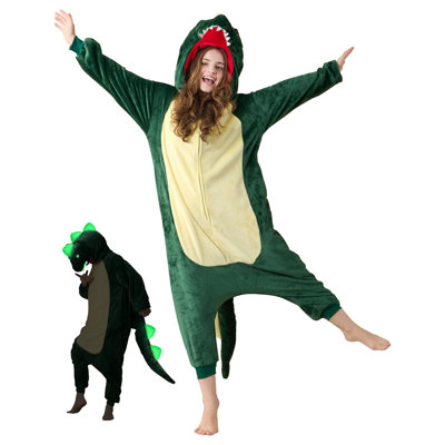 Adult Dinosaur Onesie Pyjamas, Glow in The Dark Halloween Cosplay Costumes, One Piece Sleepwear for Women and Men