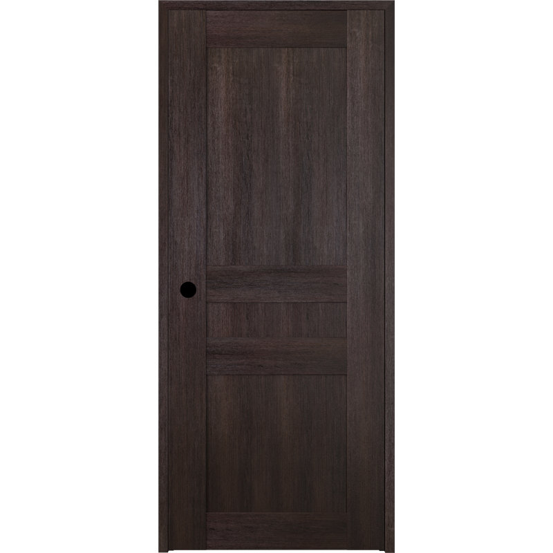 Porte battante simple en bois manufacturé Avon 07 2R, 29,75 po x 79,37 po, Chêne Veralinga, Droite