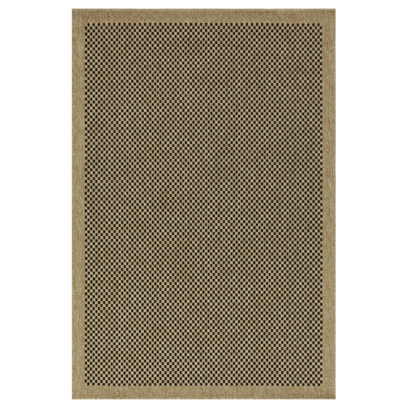 Earth Jute/Black Indoor/Outdoor Area Rug, Rectangle 7'10" x 10'3"