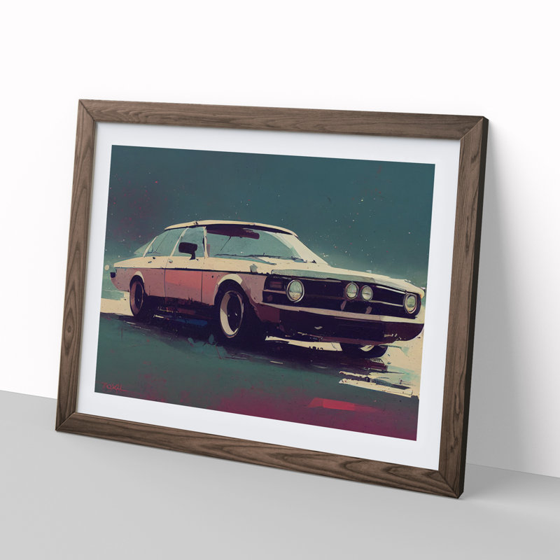 Concept Car Vol.3 - Framed Print, 25cm H x 34cm W x 2cm D, Walnut