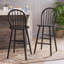 Charmants tabourets de bar de style campagnard avec dossier à broche, fabriqués à la main en bois d'hévéa, parfaits pour la cuisine et le bar à la maison
