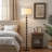 Dimmable Barbell Floor Lamp with Fabric Drum Shade & Remote Control